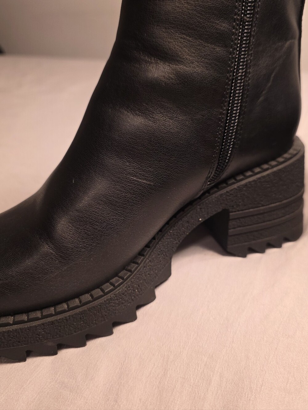 Black Women's Chunky Chelsea Boot - Picture 3 of 4